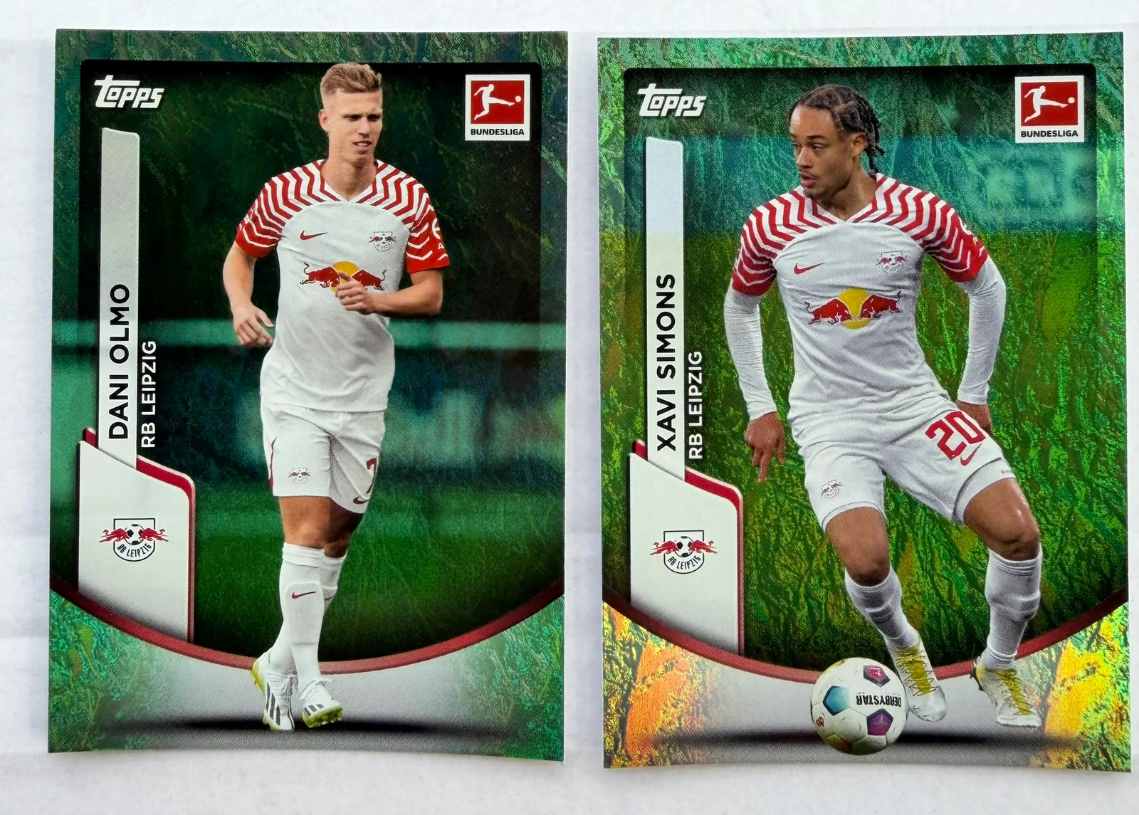 RB Leipzig, Topps Bundesliga Jade Edition 2023/24 — część zestawu kart bazowych