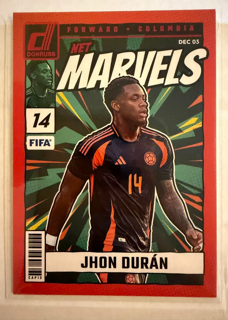 Jhon Durán, Panini Donruss 2024/25 Net Marvels nr 20 — awers w stroju reprezentacji Kolumbii