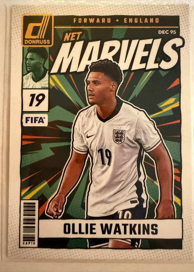 Ollie Watkins, Panini Donruss 2024/25 Net Marvels nr 10 — awers w stroju reprezentacji Anglii