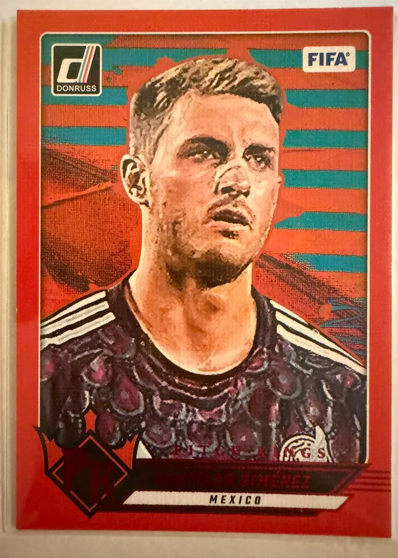 Santiago Giménez, Panini Donruss 2024/25 Pitch Kings nr 15 — awers w stroju reprezentacji Meksyku