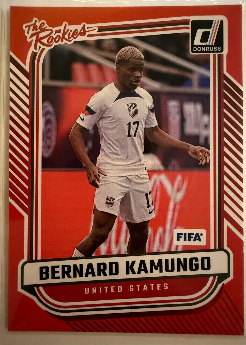 Bernard Kamungo, Panini Donruss 2024/25 The Rookies nr 12 — awers w stroju reprezentacji Stanów Zjednoczonych
