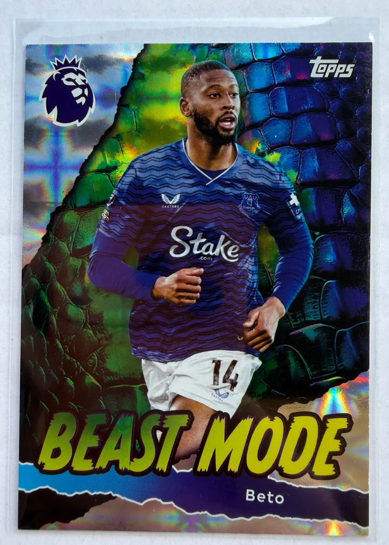Beto, Topps Premier League Debut Edition 2025/26 Beast Mode nr 428 — foliowy awers Everton